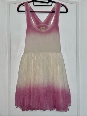 Lost Raspberry Pink Dip Dye Ombré Babydoll Tutu Dress M